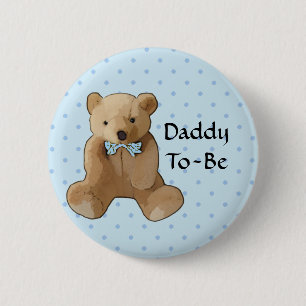 Pappa att vara Nalle Baby Shower-knapp Knapp