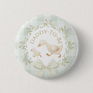 Pappa att vara Silly Goose Sage Green Baby Shower Knapp