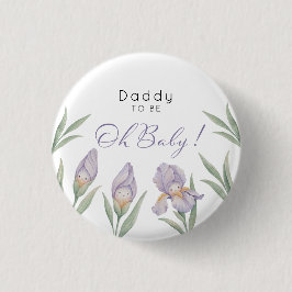 Pappa Att Vara Vattenfärg Iris Blommig Lila Lavend Knapp