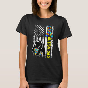 Pappa Autism Medvetenhet Skjorta Amerikansk Flagga T Shirt