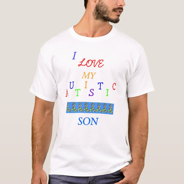 Pappa Autistic Love~Son! ~-vuxenT-tröja Tee (Framsida)