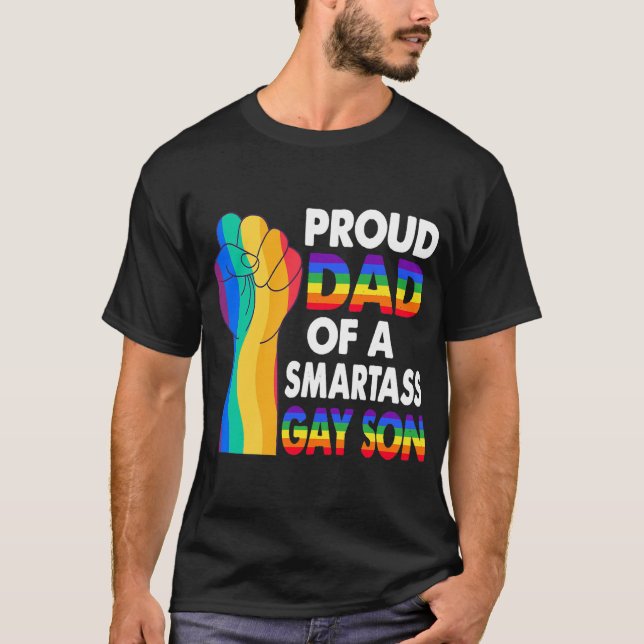 Pappa av en Smartass Gay Son Gay pride HBT T Shirt (Framsida)