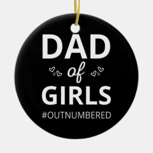 Pappa av flickor I #outnumerärt Julgransprydnad Keramik