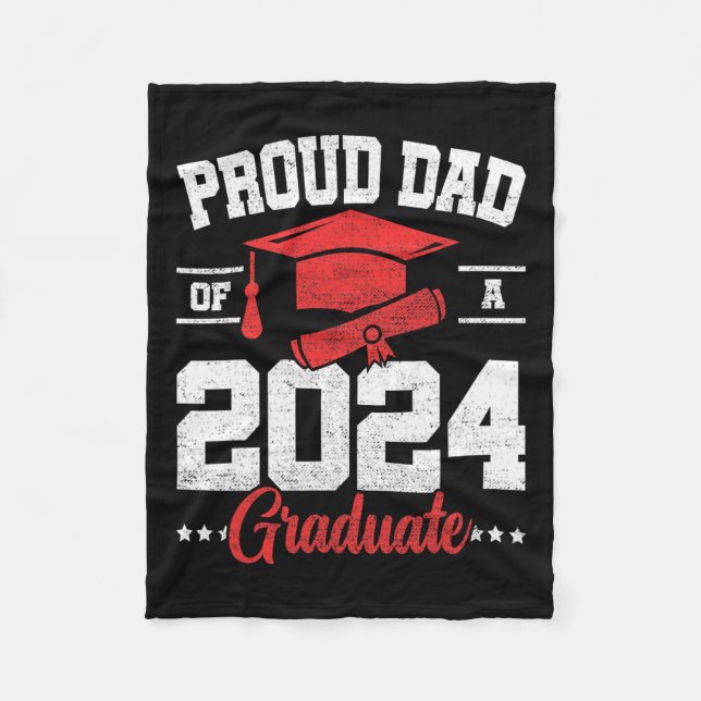 Pappa av högsta klass 2024 Student högre Studenten Fleecefilt (Framsidan)