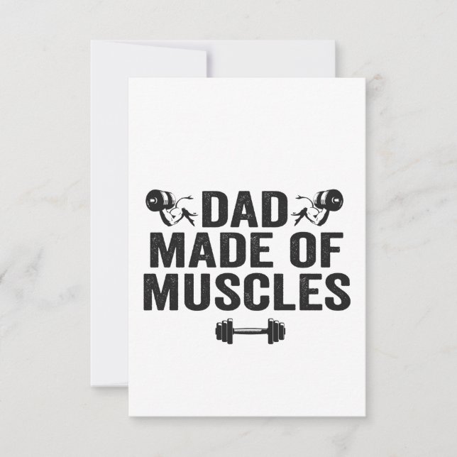 Pappa av Muscles Funny Fitness Far Gift Tack Kort (Framsida)