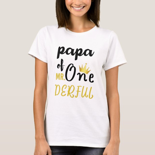 Pappa av Onederful Funny 1:a födelsedagen T-Shirt (Framsida)