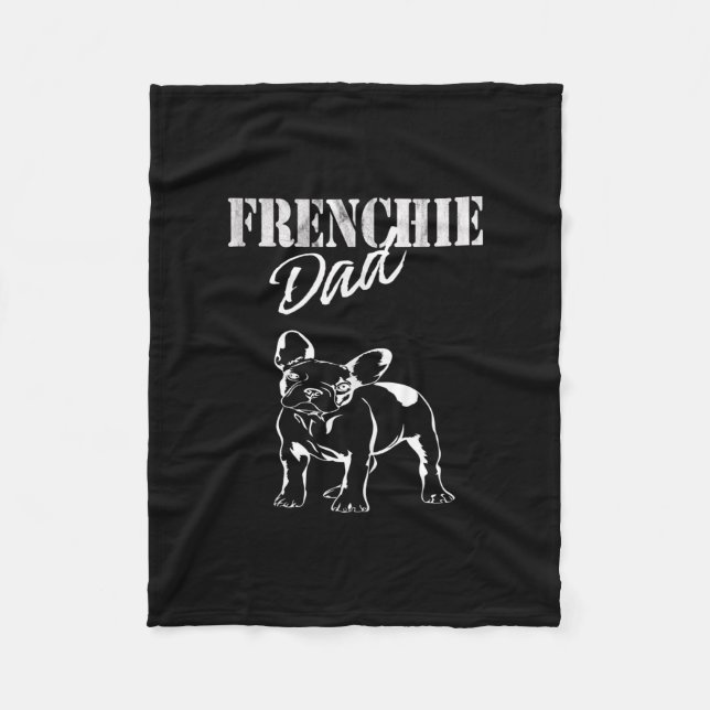pappa av söt frenchie | lustig fransk-bulldobgift fleecefilt (Framsidan)