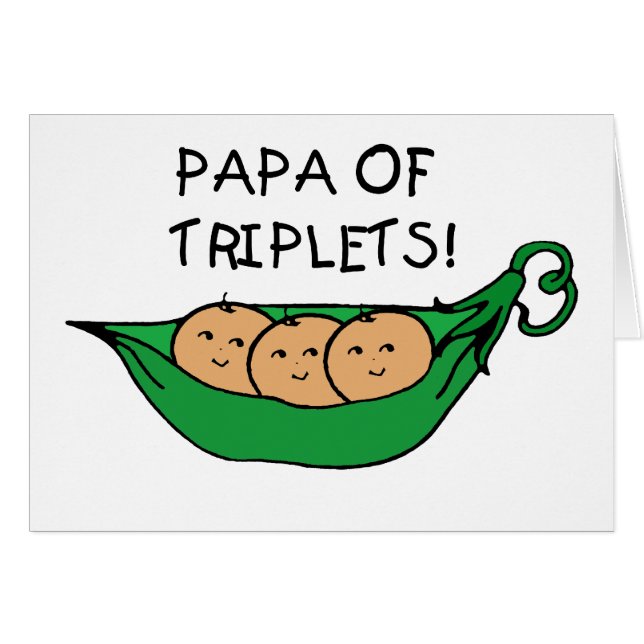 Pappa av Tripletspoden Hälsningskort (Framsidan Horizontal)