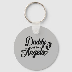 Pappa av två änglar Keychain Nyckelring