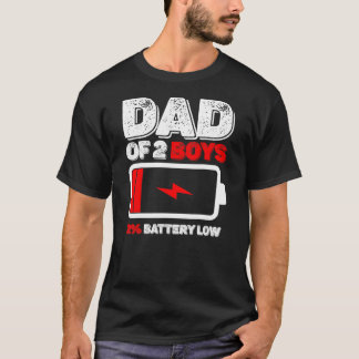 Pappa av två pojkar, låg batteritid för fars dag  t shirt