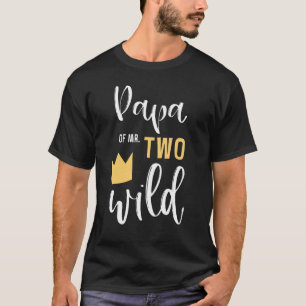 Pappa av två Vilder andra födelsedag Party Sak Mat T Shirt