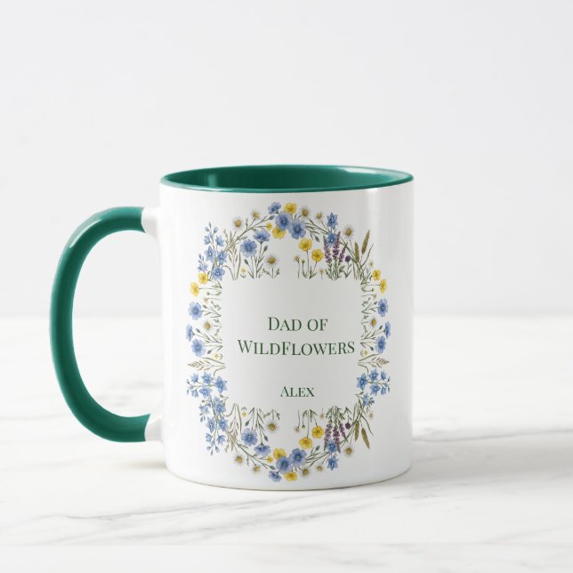 Pappa av vildblommor Blomsterkrans Anpassat namn G Mugg (Vänster)