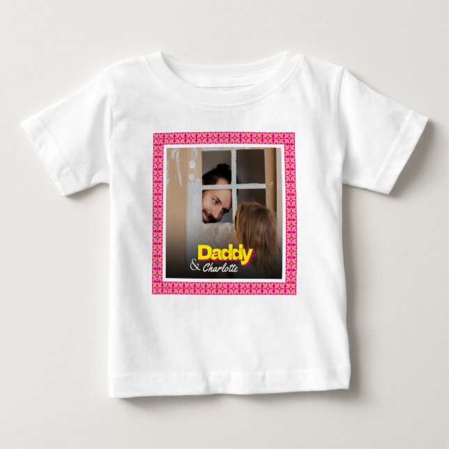 Pappa Baby Pojke Baby Flickvän Dotter Son Anpassad T Shirt (Framsida)