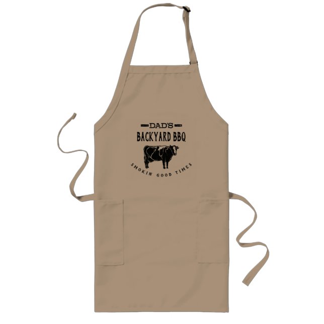 Pappa Backyard BBQ Apron | Nötkött Långt Förkläde (Framsidan)