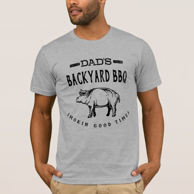 Pappa Backyard BBQ | GRIS | Tee Shirt (Framsida)