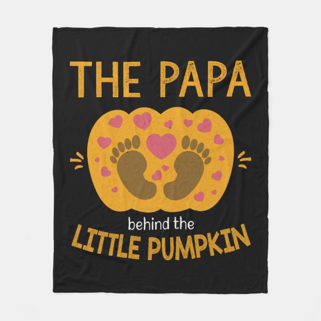 Pappa bakom Pumpkin Little Fall Autumn Baby Fleecefilt (Framsidan)
