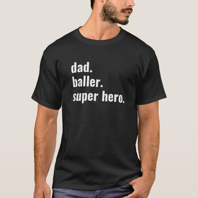 Pappa Baller Superhjälte Premium T Shirt (Framsida)