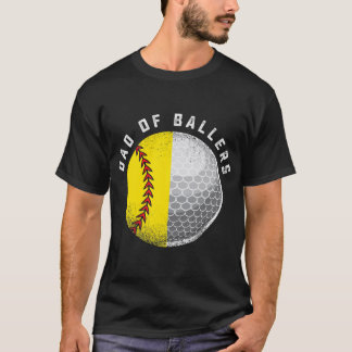 Pappa Ballers Funny Golf Softball Gift från Son el T Shirt