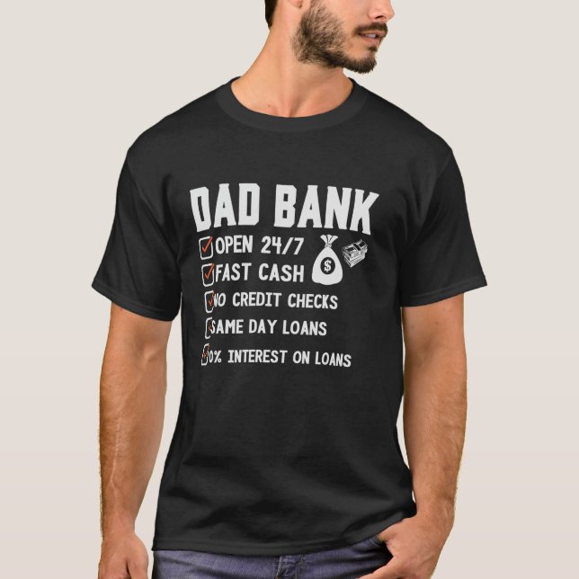 PAPPA BANK Shirt Fast Pengarar No Kredit Check Far T Shirt (Framsida)