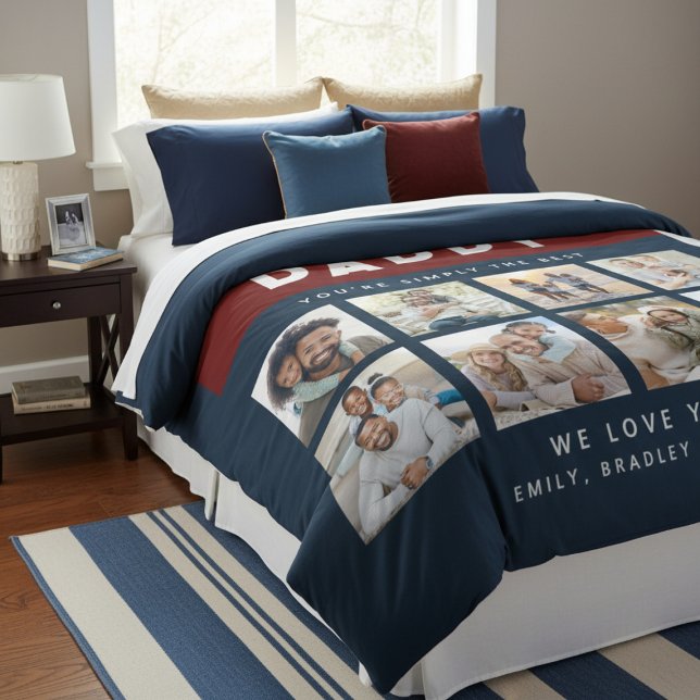 Pappa, bara Personligen Best Photo Collage Fleecefilt (Skapare uppladdad)