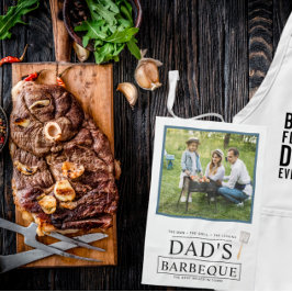 Pappa Barbeque | Fars dag BBQ Photo Towel Kökshandduk