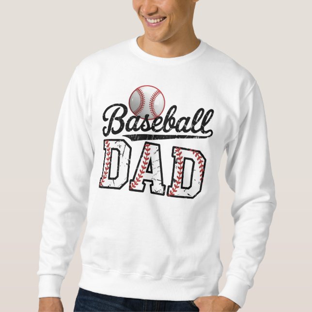 Pappa Baseball, Fars dag-present Lång Ärmad Tröja (Framsida)