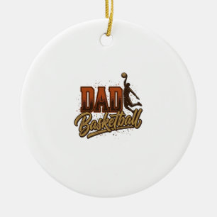 Pappa Basket Vintage Gravyr T-Shirt Design_1 Julgransprydnad Keramik