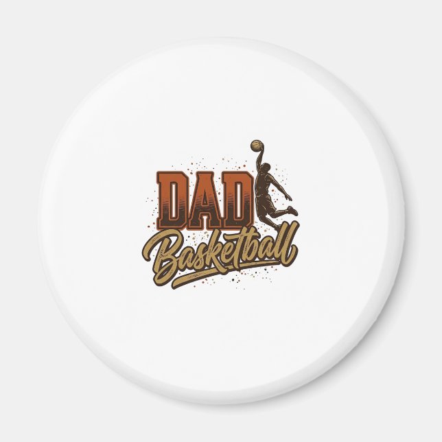 Pappa Basket Vintage Gravyr Tröja Design_1 Magnet (Framsidan)