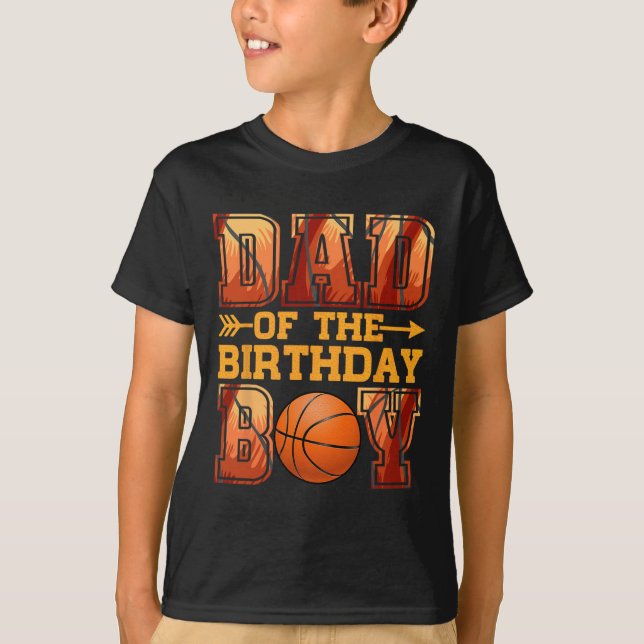 Pappa Basketball Birthday Boy Family Baller B-day  T Shirt (Framsida)
