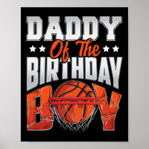 Pappa basketball-födelsedagspojke Familj Baller-da Poster
