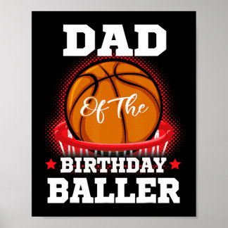 Pappa basketballfödelsedag Boy Family Baller b day Poster