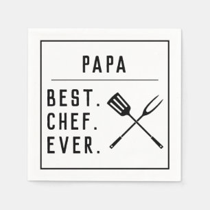 Pappa bästa Chef någonsin Coola Fars dag BBQ Party Pappersservett