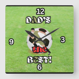 Pappa bästa fotbollsmatchen Fält Fyrkantig Klocka