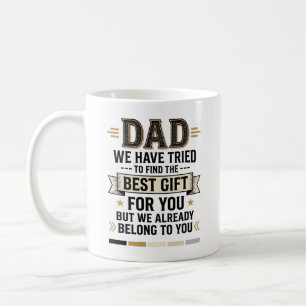 Pappa Bästa Gåva Tillhör Dig Vintage Vector Tröja_ Kaffemugg