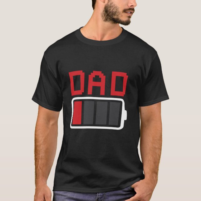 Pappa Battery Low Far Day T Shirt (Framsida)