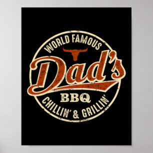 Pappa Bbq Chilling and Grilling Vintage Poster