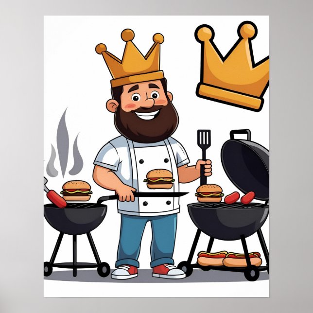 Pappa BBQ Royalty Digital Poster Art (Framsidan)