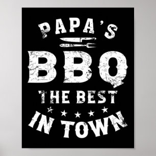 Pappa Bbq The Best in Town Funny Fars dag Poster