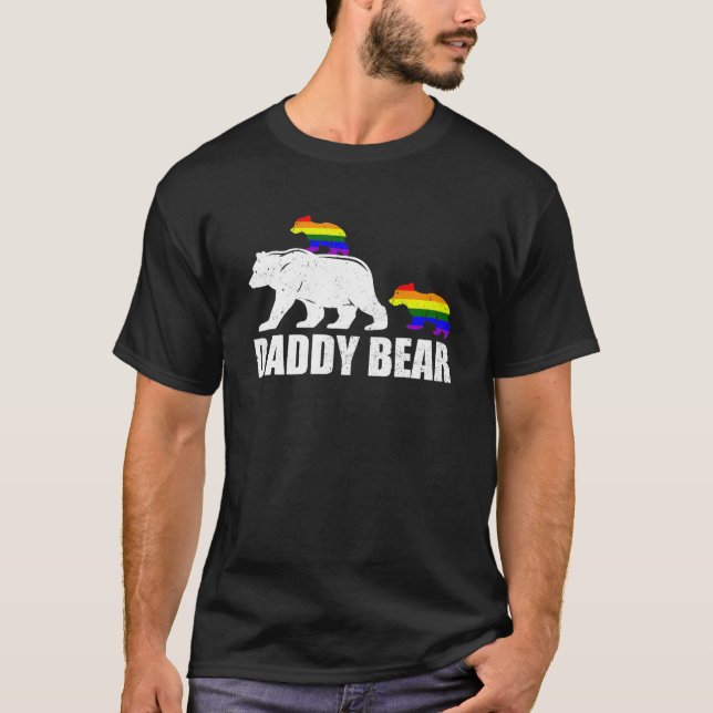 Pappa Bear 2 Kids Proud LGBT Gay pride Ally Pappa  T Shirt (Framsida)