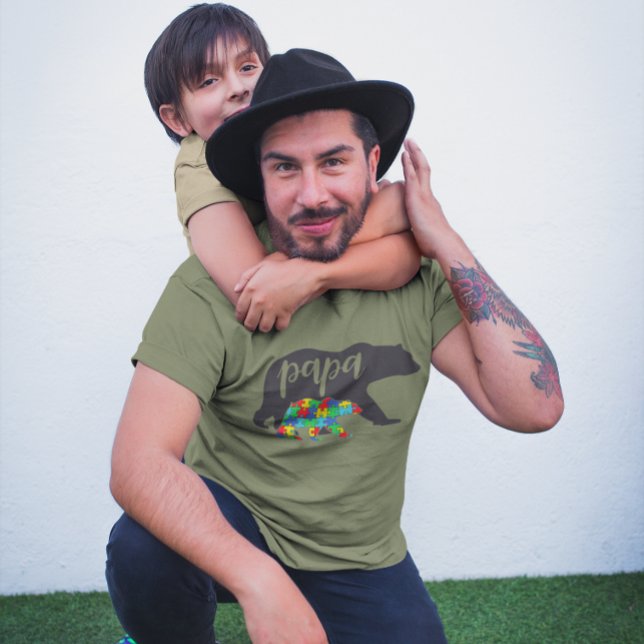 Pappa Bear Autism Bear Unge T Shirt (Skapare uppladdad)