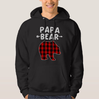 Pappa Bear Black and Red Play Bear Grandpa Christm Hoodie