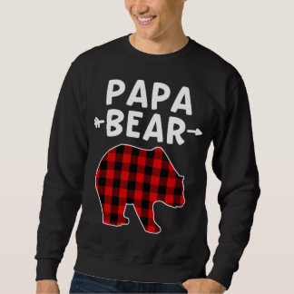 Pappa Bear Black and Red Play Bear Grandpa Christm Lång Ärmad Tröja