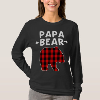 Pappa Bear Black and Red Play Bear Grandpa Christm T Shirt