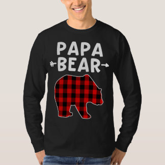 Pappa Bear Black and Red Play Bear Grandpa Christm T Shirt