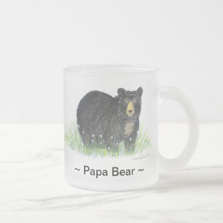 ~Pappa Bear ~ Black Bear Lg glass mugg
