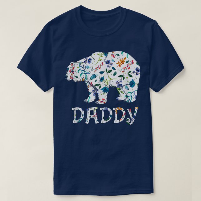 Pappa Bear Blommigt presenterar matchande familjeb T Shirt (Design framsida)