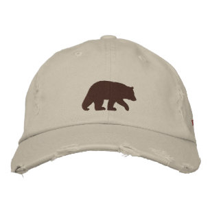 Pappa Bear Brown Bear Silhouette Anpassningsbar Broderad Keps