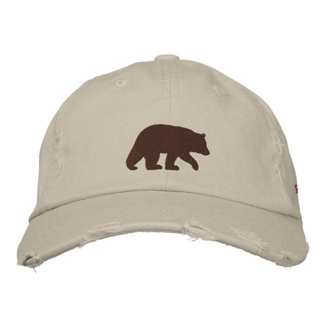 Pappa Bear Brown Bear Silhouette Anpassningsbar Broderad Keps (Framsida)