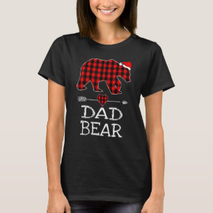 Pappa Bear Buffalo Plade Santa Arrow Jul Famil Fam T Shirt