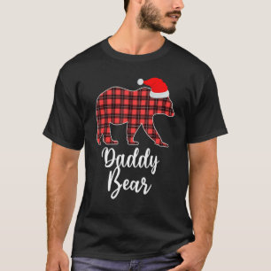 Pappa Bear Buffalo Red Plade jul Pajama Fami T Shirt